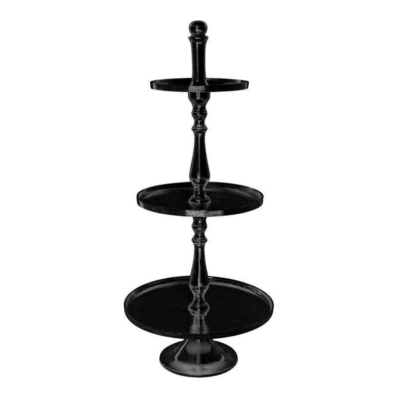 Présentoir 3 étages moderne Rond Hauteur 97 cm Métal Noir Yaelo - 1