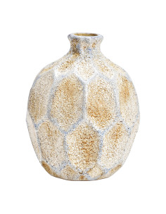 Vase méditerrannéen Ovale Hauteur 21 cm Céramique Sable Blanc crème Uavin - 1