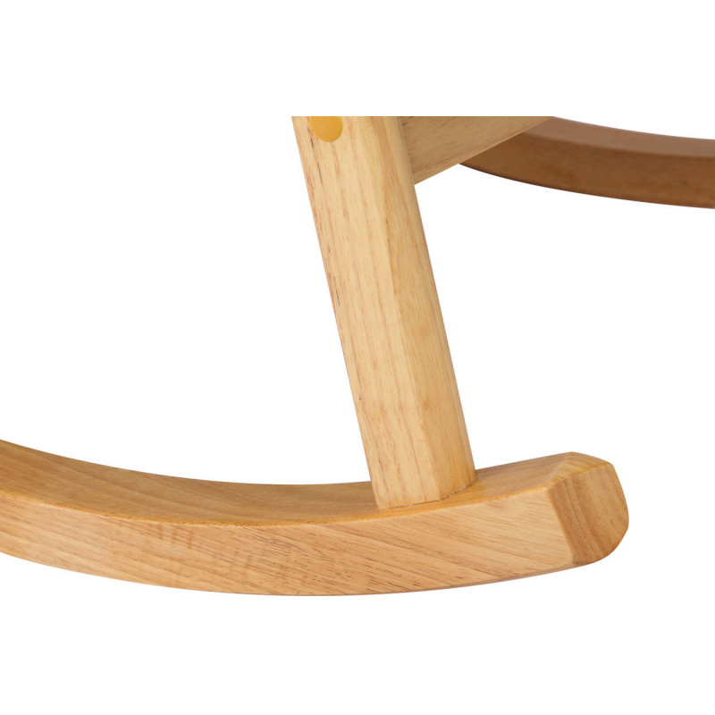 Fauteuil à bascule japandi Tissu Blanc crème Bois Naturel Zerin - 6