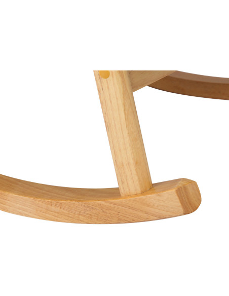 Fauteuil à bascule japandi Tissu Blanc crème Bois Naturel Zerin - 6