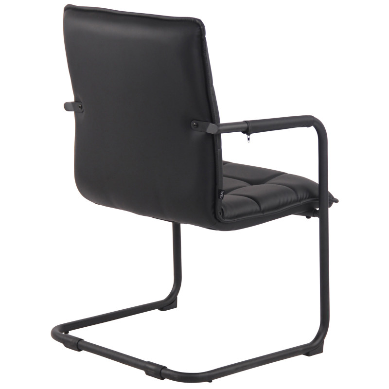 Fauteuil de table vintage industriel Polyuréthane Noir Matelassé Métal Noir Wayen - 4