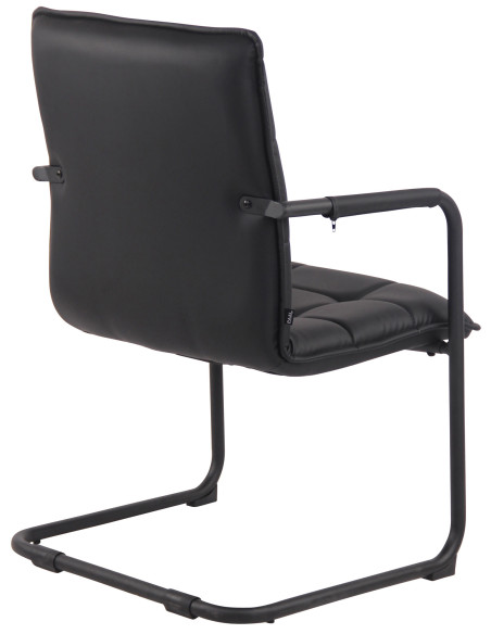 Fauteuil de table vintage industriel Polyuréthane Noir Matelassé Métal Noir Wayen - 4