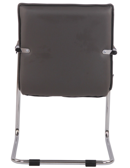 Fauteuil de table vintage industriel Polyuréthane Gris Matelassé Métal Argenté Chromé Wayen - 4