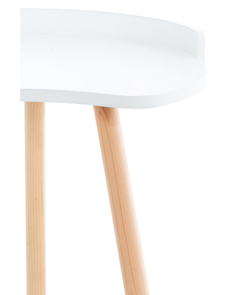 Table d'appoint moderne scandinave Organique Bois MDF Blanc Bois de hêtre Naturel Karil - 3