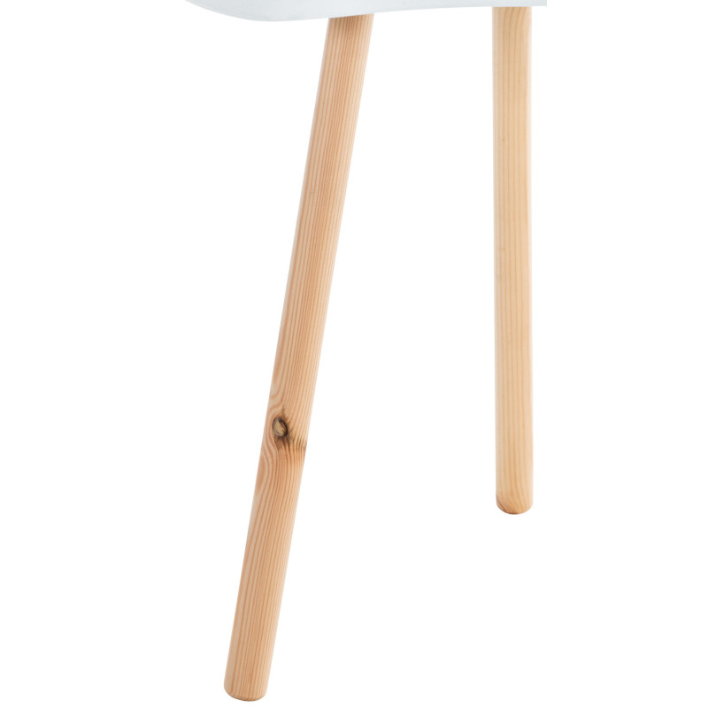 Table d'appoint moderne scandinave Organique Bois MDF Blanc Bois de hêtre Naturel Karil - 4