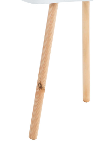 Table d'appoint moderne scandinave Organique Bois MDF Blanc Bois de hêtre Naturel Karil - 4