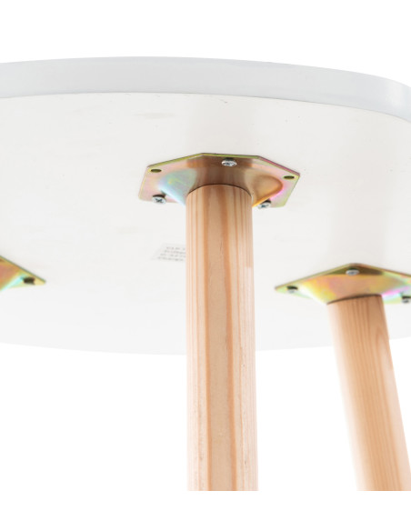 Table d'appoint moderne scandinave Organique Bois MDF Blanc Bois de hêtre Naturel Karil - 8