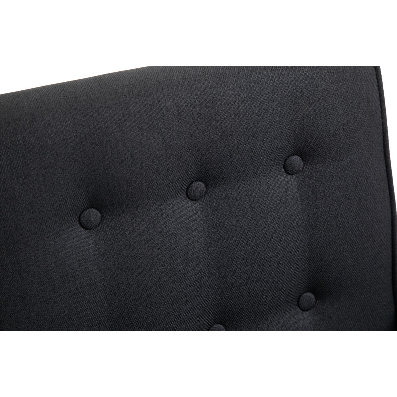Fauteuil à bascule rétro scandinave Tissu Noir Capitonné Bois Naturel Koyen 
