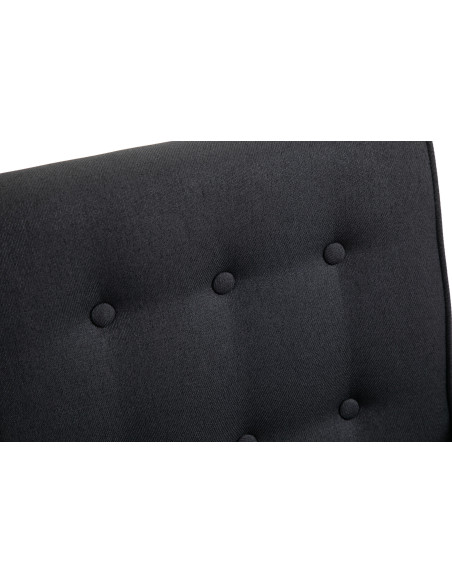 Fauteuil à bascule rétro scandinave Tissu Noir Capitonné Bois Naturel Koyen 