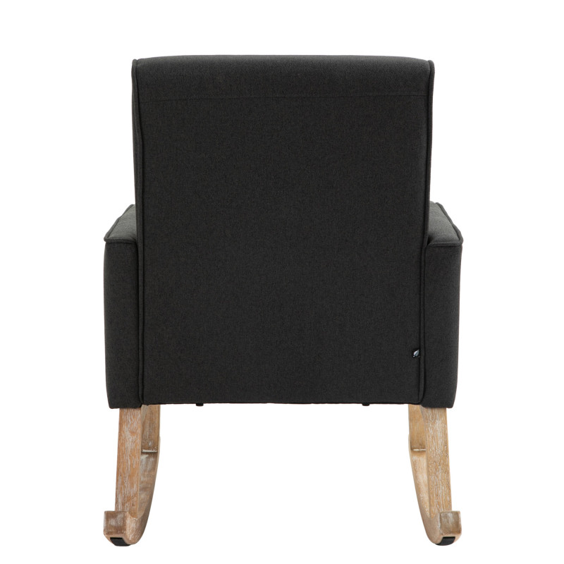 Fauteuil à bascule rétro scandinave Tissu Gris foncé Capitonné Bois Naturel Koyen - 5