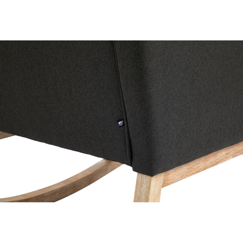 Fauteuil à bascule rétro scandinave Tissu Gris foncé Capitonné Bois Naturel Koyen - 8