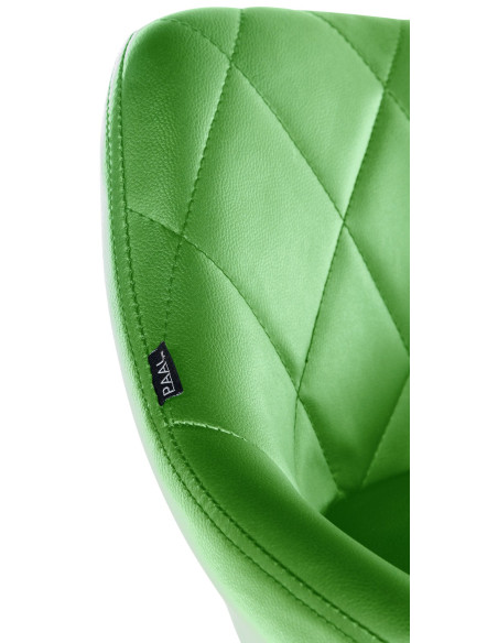 Chaise de bureau à roulettes moderne chic Polyuréthane Vert Matelassé Métal Argenté Chromé Beyra 