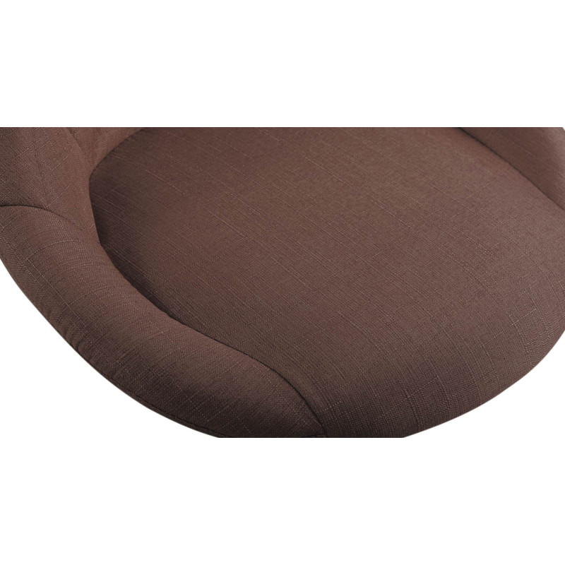 Chaise de bureau à roulettes moderne chic Tissu Marron Matelassé Métal Argenté Chromé Beyra - 6