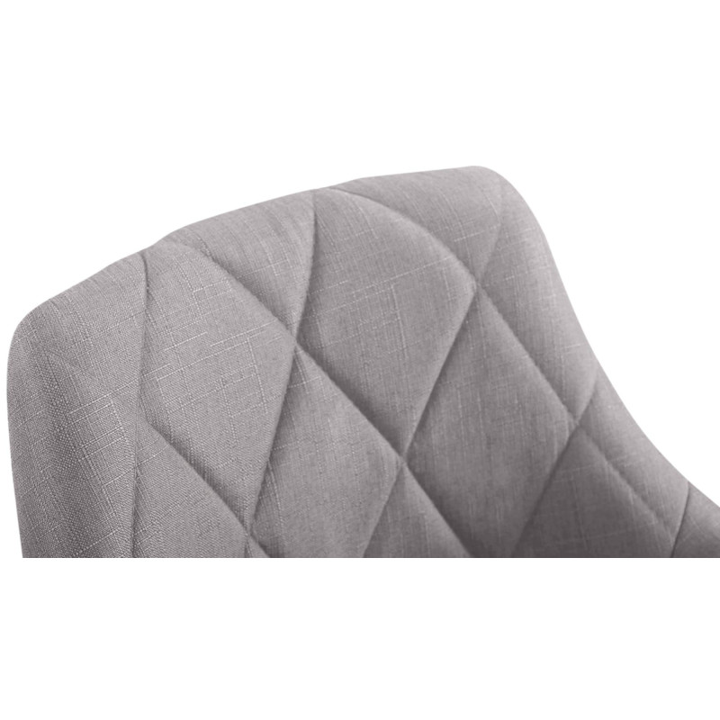 Chaise de bureau à roulettes moderne chic Tissu Gris Matelassé Métal Argenté Chromé Beyra - 5