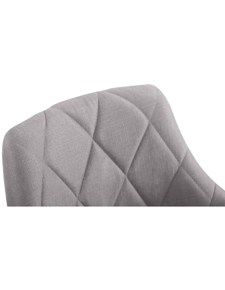 Chaise de bureau à roulettes moderne chic Tissu Gris Matelassé Métal Argenté Chromé Beyra - 5