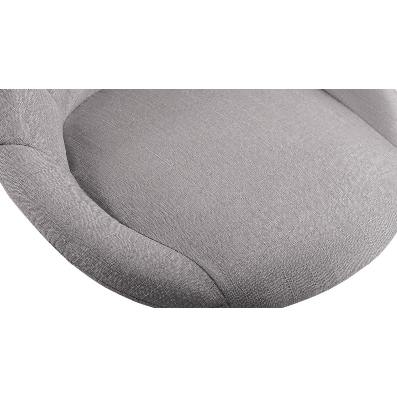 Chaise de bureau à roulettes moderne chic Tissu Gris Matelassé Métal Argenté Chromé Beyra - 6
