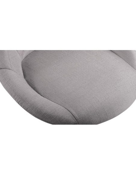 Chaise de bureau à roulettes moderne chic Tissu Gris Matelassé Métal Argenté Chromé Beyra - 6