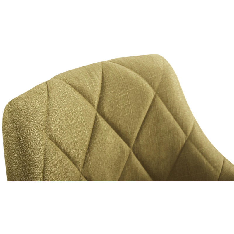 Chaise de bureau à roulettes moderne chic Tissu Vert Matelassé Métal Argenté Chromé Beyra - 5