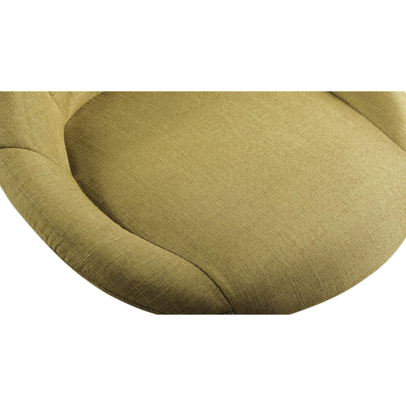 Chaise de bureau à roulettes moderne chic Tissu Vert Matelassé Métal Argenté Chromé Beyra - 6