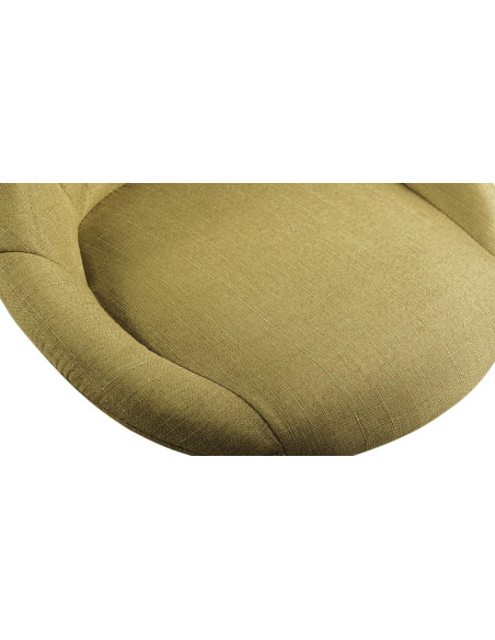 Chaise de bureau à roulettes moderne chic Tissu Vert Matelassé Métal Argenté Chromé Beyra - 6