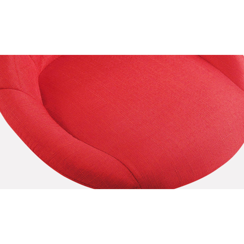 Chaise de bureau à roulettes moderne chic Tissu Rouge Matelassé Métal Argenté Chromé Beyra - 6