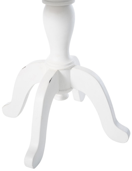 Table d'appoint rustique chic Carrée Bois Naturel Blanc Jarev - 4