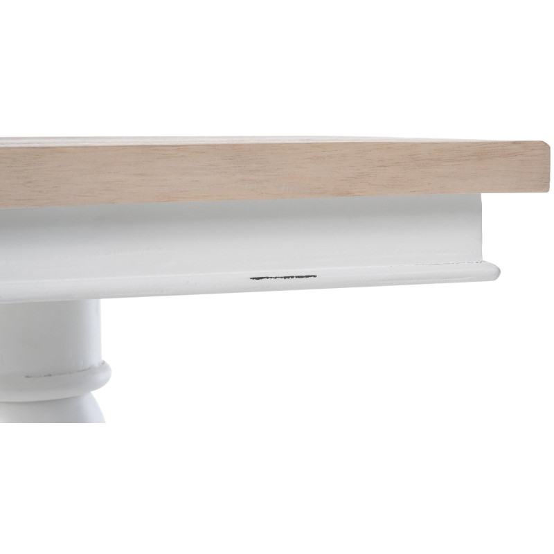 Table bistrot rustique chic Carrée 2 personnes Bois Naturel Blanc Jarev 