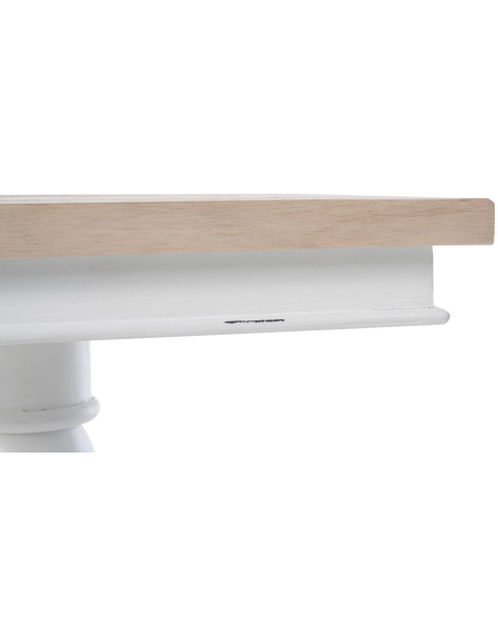 Table bistrot rustique chic Carrée 2 personnes Bois Naturel Blanc Jarev 
