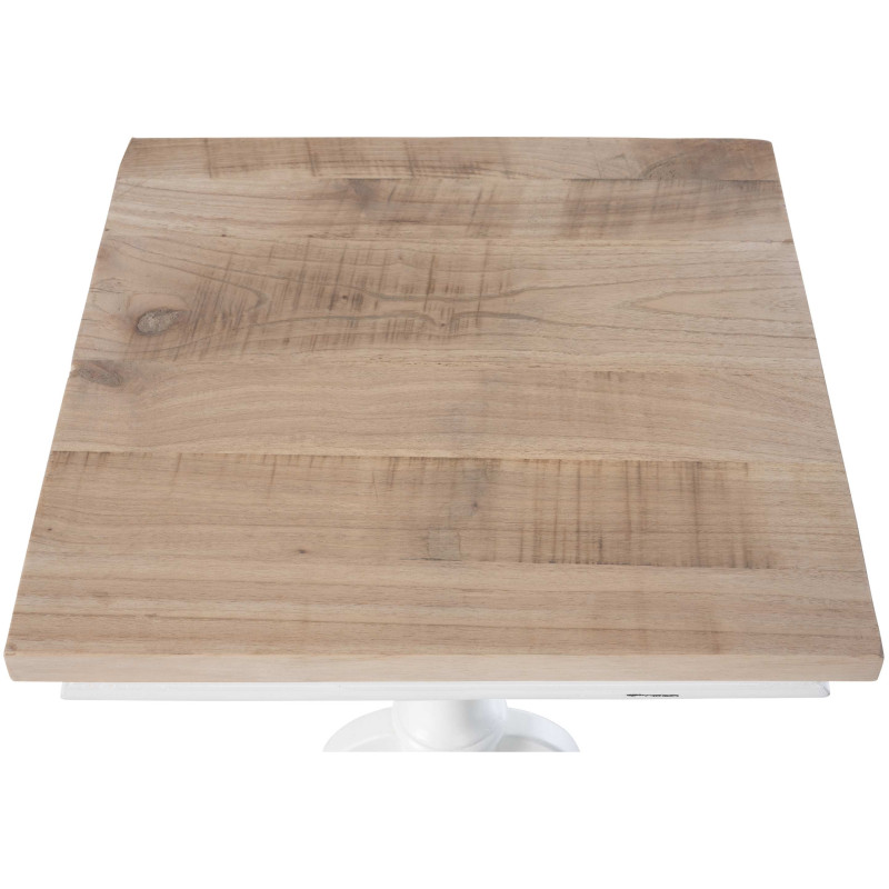 Table bistrot rustique chic Carrée 2 personnes Bois Naturel Blanc Jarev 