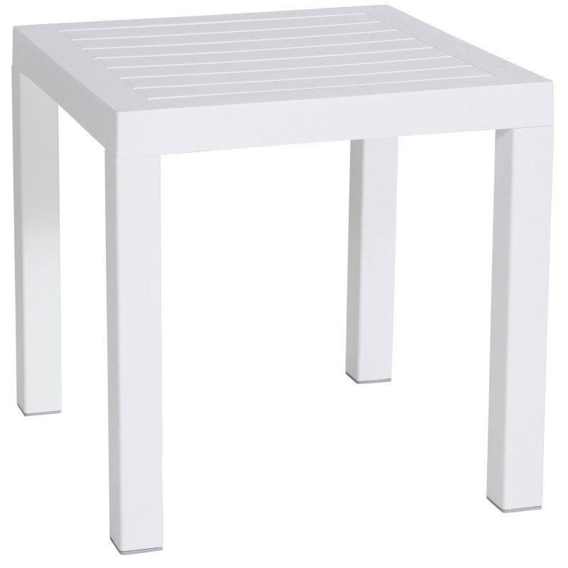 Table basse de jardin ajourée Carrée Polypropylène Blanc Omeia - 1