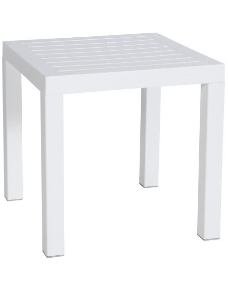 Table basse de jardin ajourée Carrée Polypropylène Blanc Omeia - 1
