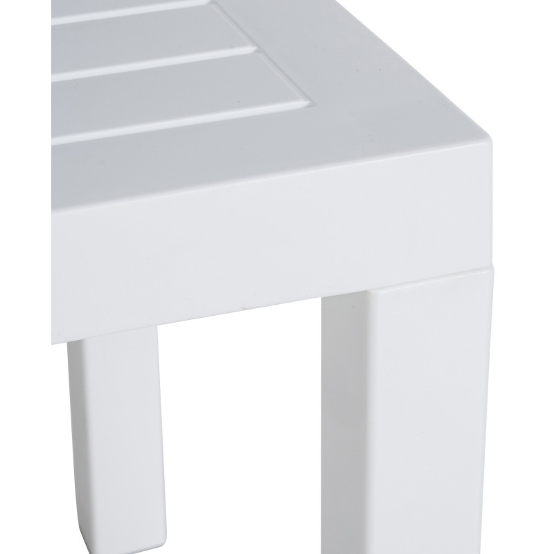 Table basse de jardin ajourée Carrée Polypropylène Blanc Omeia - 3