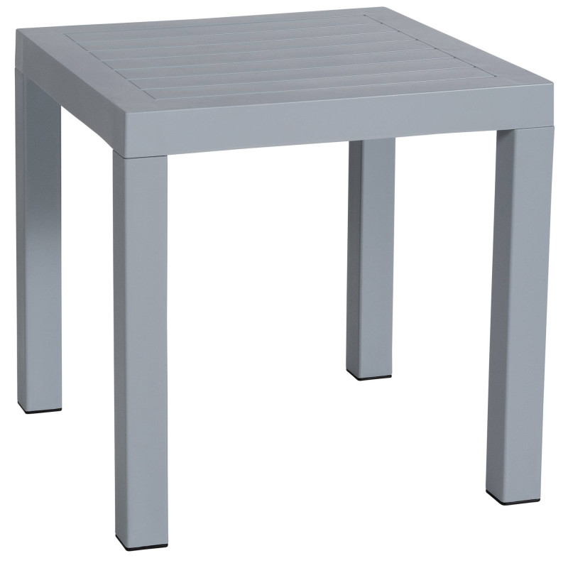 Table basse de jardin ajourée Carrée Polypropylène Gris Omeia - 1