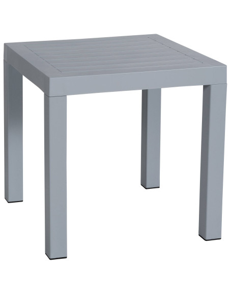 Table basse de jardin ajourée Carrée Polypropylène Gris Omeia - 1