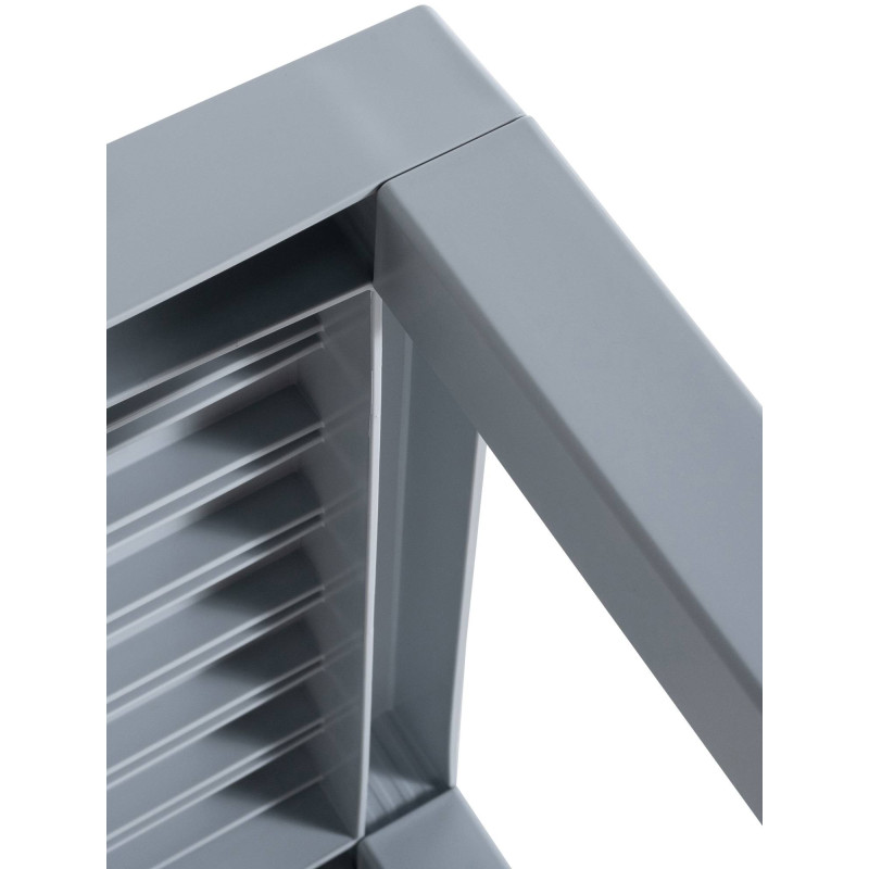 Table basse de jardin ajourée Carrée Polypropylène Gris Omeia - 5