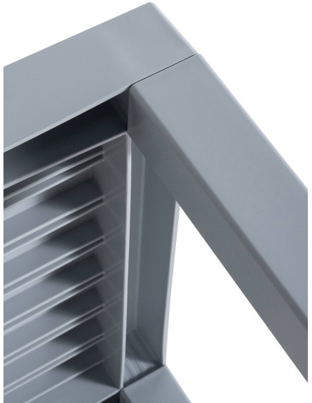 Table basse de jardin ajourée Carrée Polypropylène Gris Omeia - 5