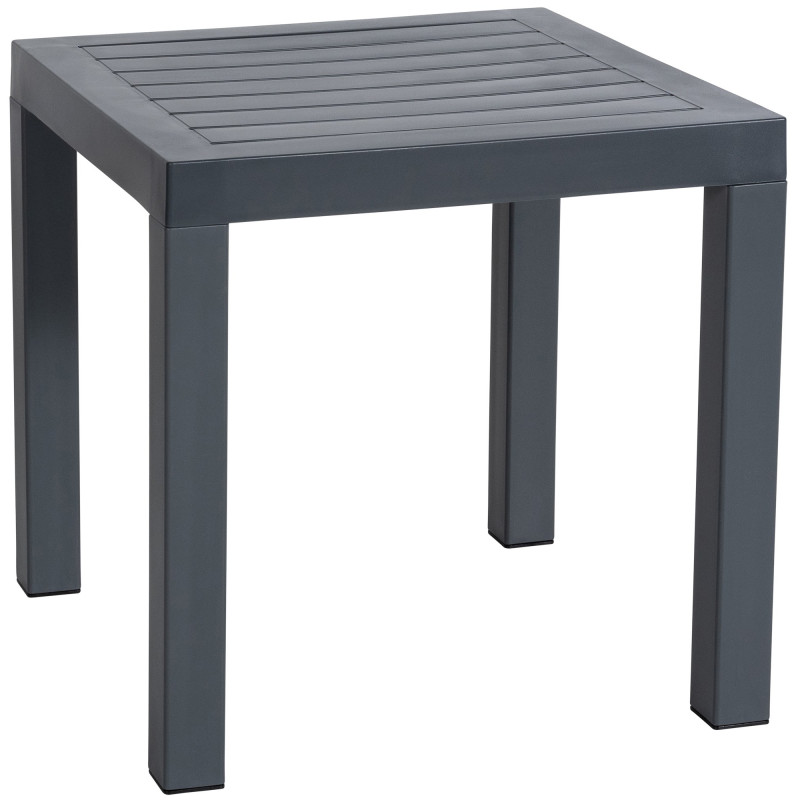 Table basse de jardin ajourée Carrée Polypropylène Gris foncé Omeia - 1