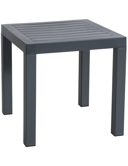 Table basse de jardin ajourée Carrée Polypropylène Gris foncé Omeia - 1