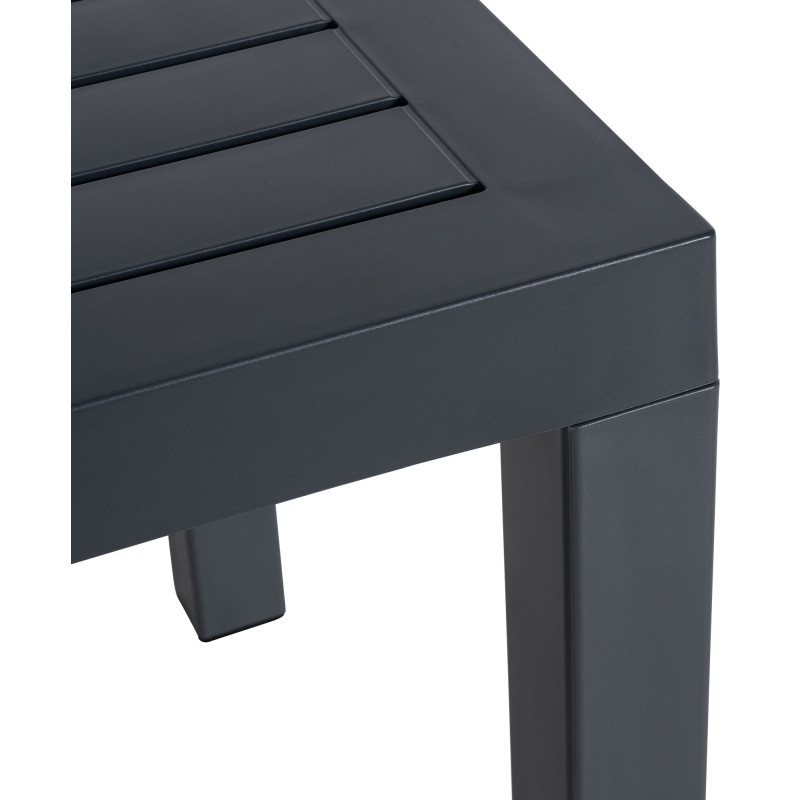 Table basse de jardin ajourée Carrée Polypropylène Gris foncé Omeia - 3