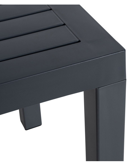 Table basse de jardin ajourée Carrée Polypropylène Gris foncé Omeia - 3