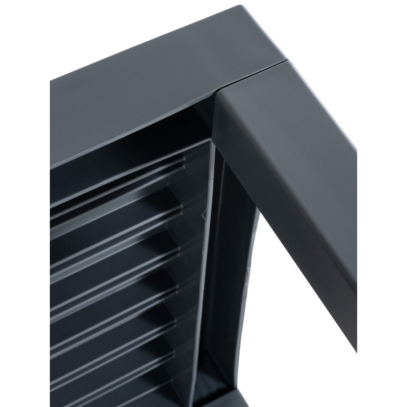 Table basse de jardin ajourée Carrée Polypropylène Gris foncé Omeia - 5