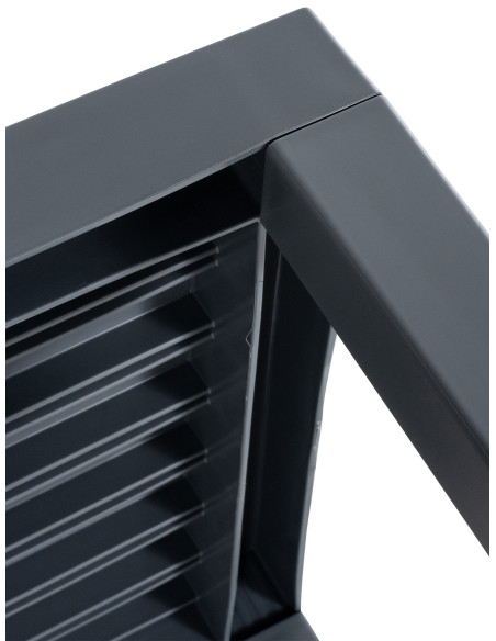 Table basse de jardin ajourée Carrée Polypropylène Gris foncé Omeia - 5