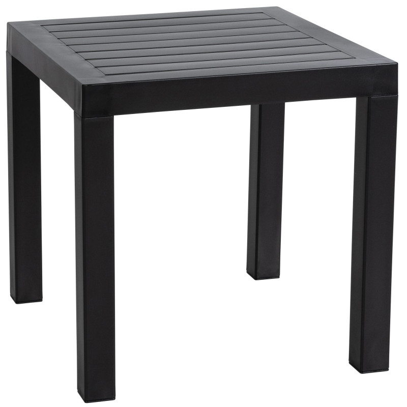 Table basse de jardin ajourée Carrée Polypropylène Noir Omeia - 1