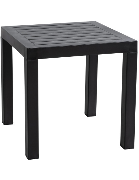 Table basse de jardin ajourée Carrée Polypropylène Noir Omeia - 1