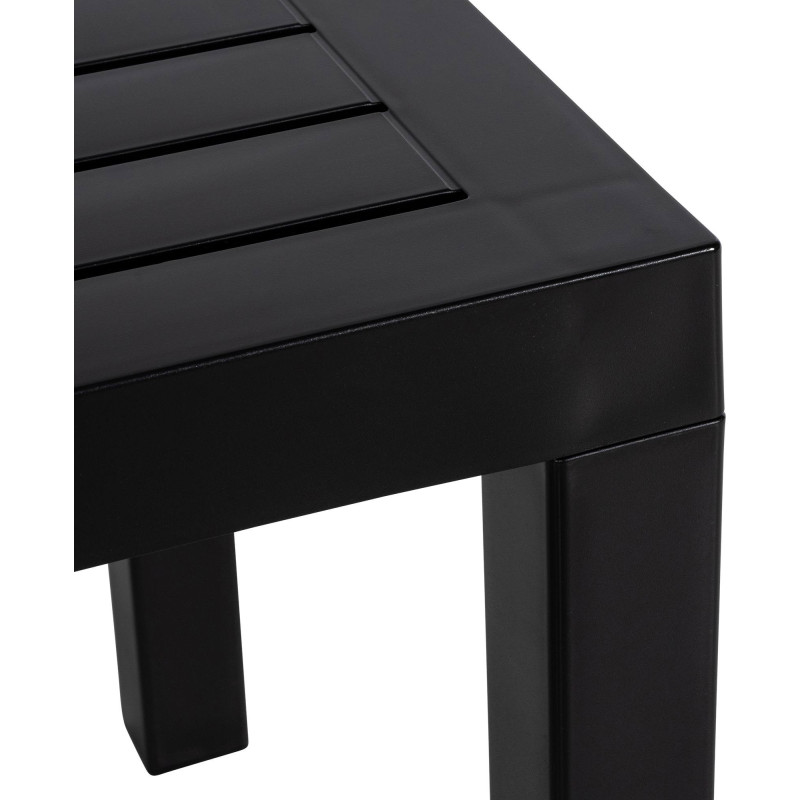 Table basse de jardin ajourée Carrée Polypropylène Noir Omeia - 3