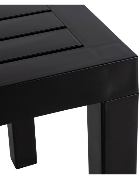 Table basse de jardin ajourée Carrée Polypropylène Noir Omeia - 3