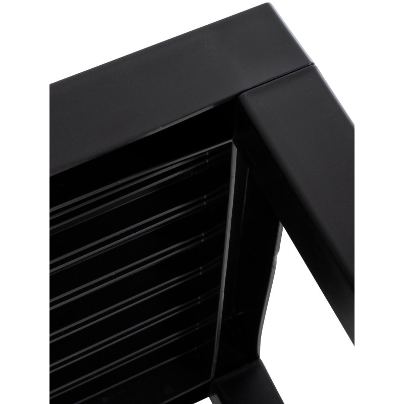 Table basse de jardin ajourée Carrée Polypropylène Noir Omeia - 5
