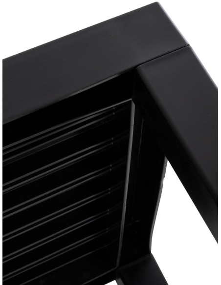 Table basse de jardin ajourée Carrée Polypropylène Noir Omeia - 5