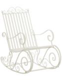 Fauteuil à bascule de jardin en métal blanc 56 x 90 x 94 cm Oryal