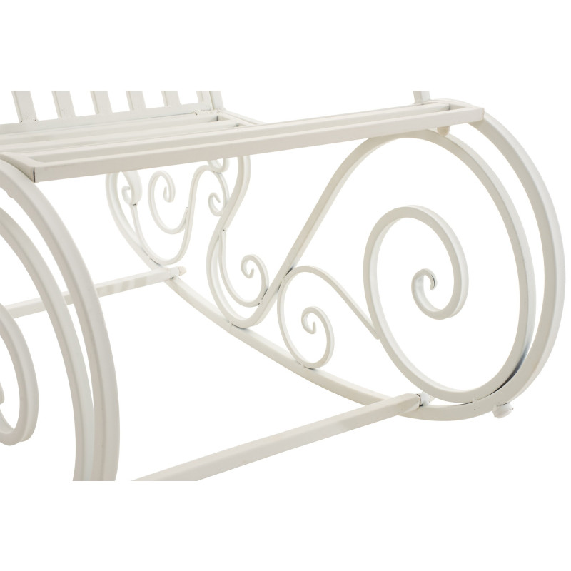 Fauteuil à bascule de jardin romantique vintage Métal Blanc Oryal - 2